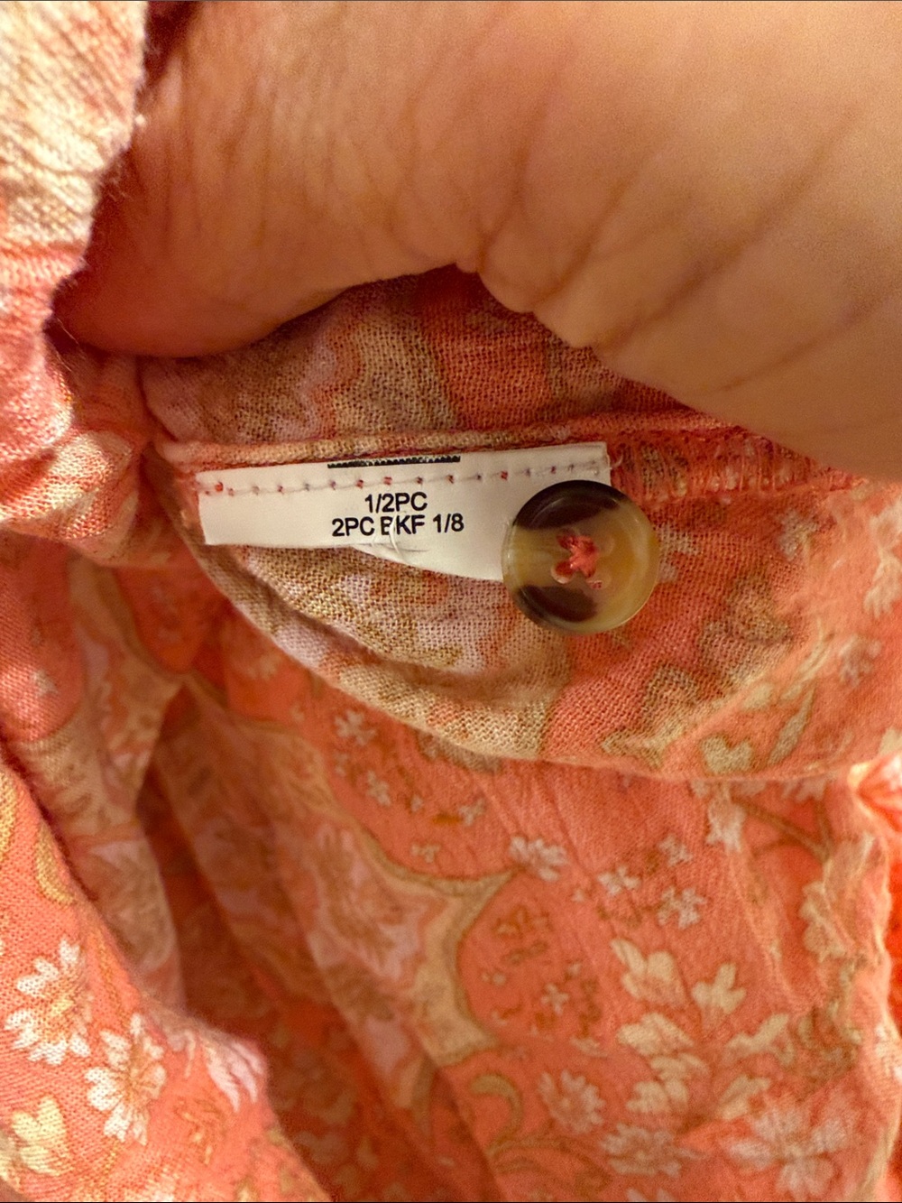 Billabong Orange Floral Button-Front Blouse - Picture 5 of 7
